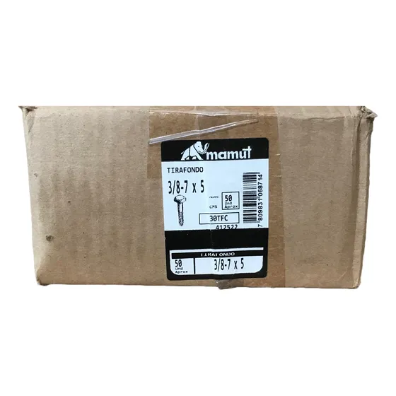 Tirafondo Pavonado Mamut 3/8-7 X5 Caja 50 Unidades