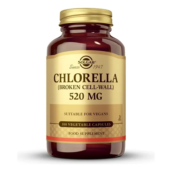 Suplemento Solgar Chlorella 100 Cápsulas Vegetales