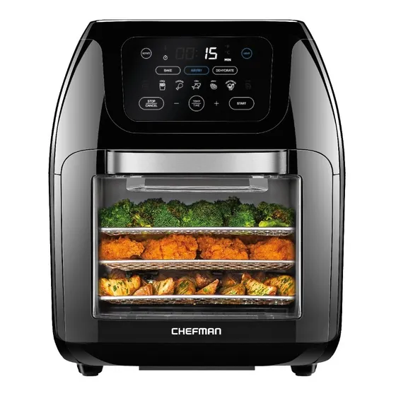 Chefman Turbofry Rj38-10-rdo-v2-mx Freidora De Aire Color Negro 127v 1700w