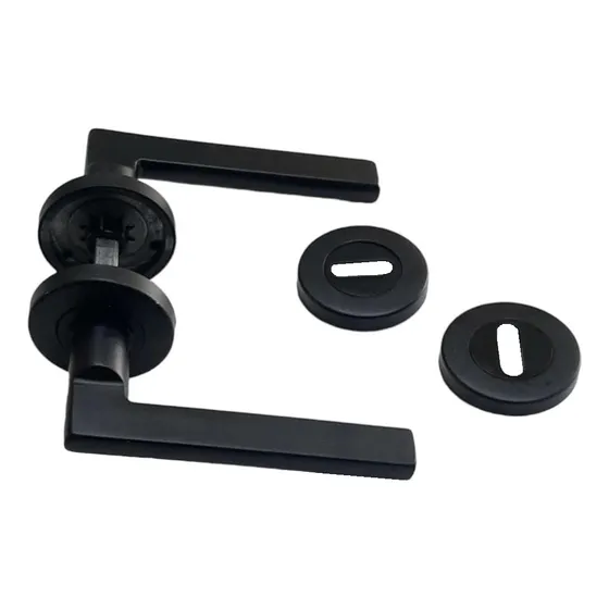 Manija Picaporte Currao Vibo Doble Negro Mate Completa