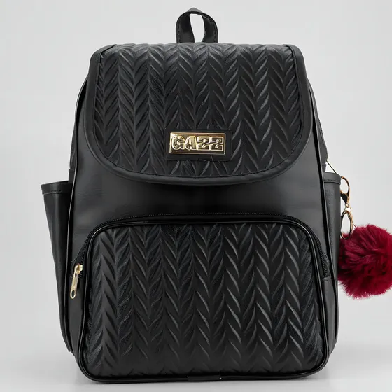 Mochila Feminina Bolsa Escolar Reforçada Juvenil Faculdade Cor Preto Desenho do tecido Florido