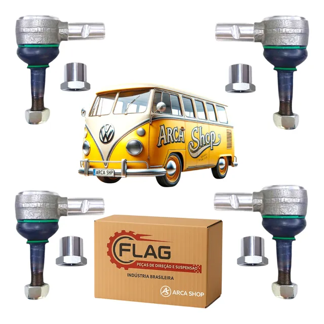 Kit 4 Pivo Kombi Suspensão Completa C/ Regulagem Cambagem
