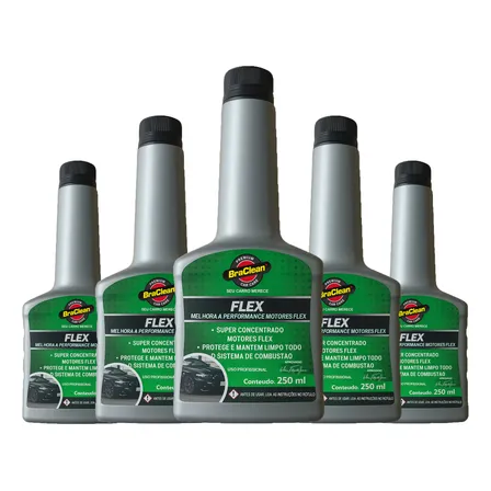 Kit 5 Melhor Aditivo Para Combustível Flex 250ml Premium
