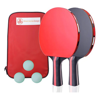 Pack De 2 Raquetas De Ping Pong Diversiones Bago Kit 2 Raquetas Y 3 Pelotas Roja/negra Pack De 2 Raquetas De Ping Pong Diversiones Bago Kit 2 Raquetas Y 3 Pelotas Roja/negra