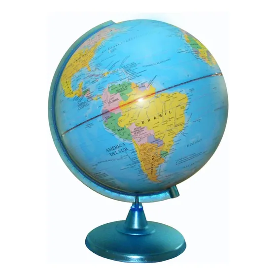 Globo Terraqueo Politico Base Plastica 30 Cm Gloter 307w Azul