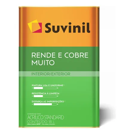 Tinta Acrílica Suvinil Rende & Cobre Muito Gelo 18L Fosco