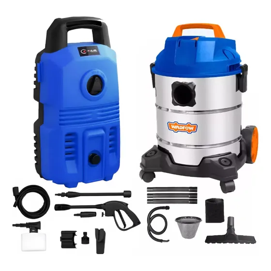 Hidrolavadora Alta Presion 110bar 1300w Aspiradora 20l Acero Color Azul/negro Frecuencia 50 Hz