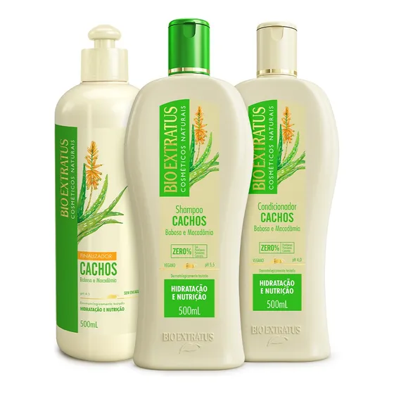 Kit Cachos (500ml) Shampoo, Condicionador E Finalizador