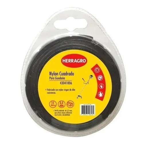 Nylon Cuadrado Para Desmalezadora 3.3mm 100mts Herragro