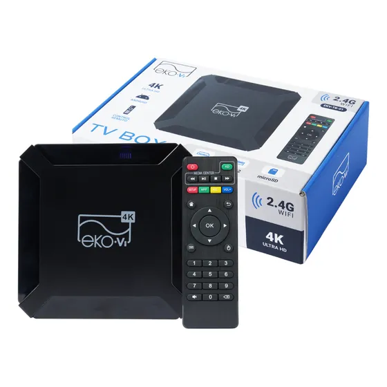 Tv Box Ekv-tb-01 4k Ultra Hd 2.4g Wifi Negro Eko-vi