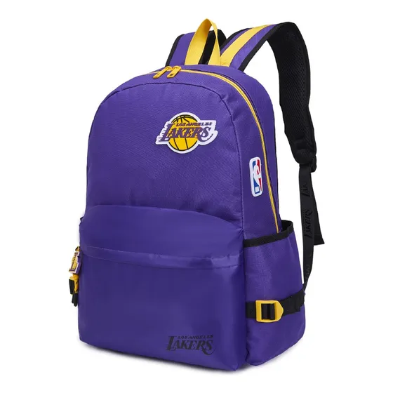 Mochila Urbana Nba Lakers Portanotebook Portabotella Basquet Color Lila Diseño De La Tela Lisa