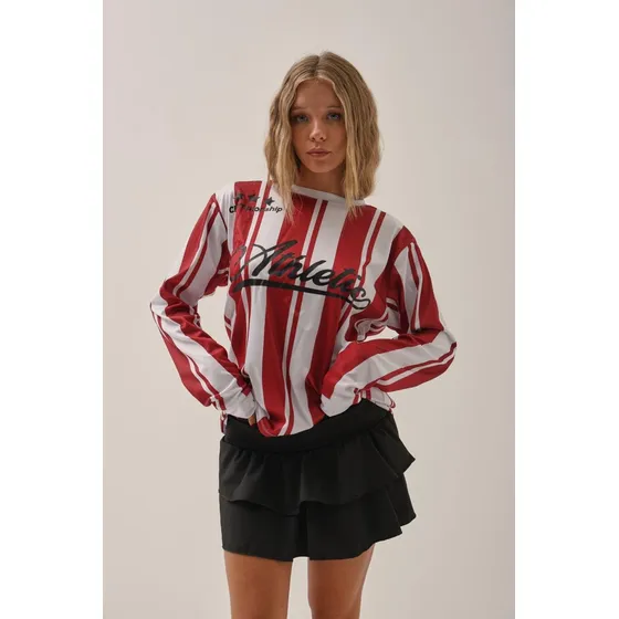 Remera Manga Larga Tipo Remeron Estilo Deportivo Mujer Naif