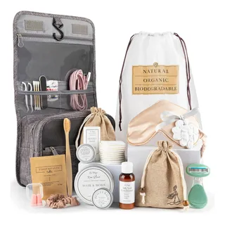 Caja De Regalo De Viaje Para Mujer Kit De Comodidad Orgánica Caja De Regalo De Viaje Para Mujer Kit De Comodidad Orgánica