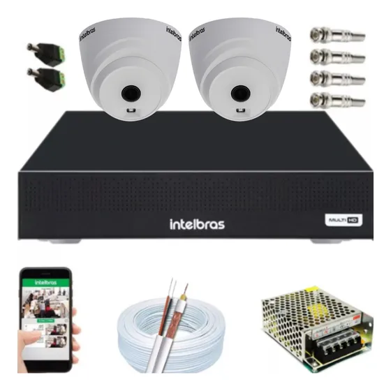 Kit 2 Câmeras Residencial Dome Intelbras 1120d Dvr Intelbras