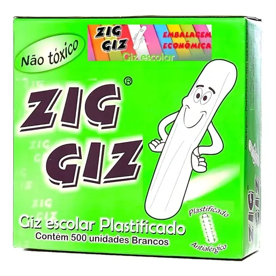 Giz Plastificado Lousa Branco Para Quadro Negro Caixa 500 Un