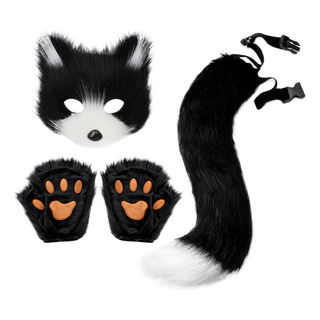 Máscara De Gato Y, Conjunto De Guantes Y Colas, Máscara Máscara De Gato Y, Conjunto De Guantes Y Colas, Máscara