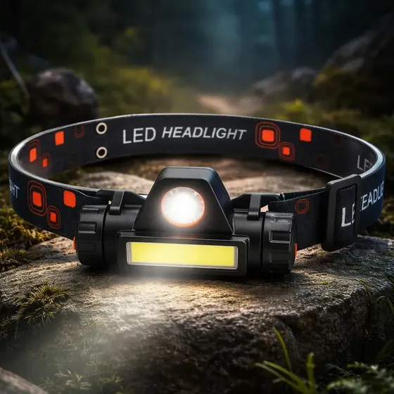 Lanterna Cabeça Recarregável LED Branca USB IPX4 Ajustável Tática Camping Trilha Corrida Ciclismo Mãos Livres Iluminação Frontal Pro Power