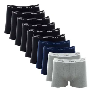 Kit Cueca Boxer Mash 10 Peças Masculina Algodão Elåstico Kit Cueca Boxer Mash 10 Peças Masculina Algodão Elåstico
