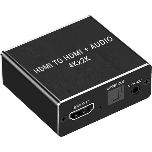 Gllai 4k X 2k Divisor Hdmi A Hdmi Mas Spdif Y 3.5mm Salida De Audio Convertidor 2160p 30hz Compatible Con Ps5 Y 4 Slim Xbox Tv Reproductores Blu-ray Dvd Hd Bt031 Color Negro