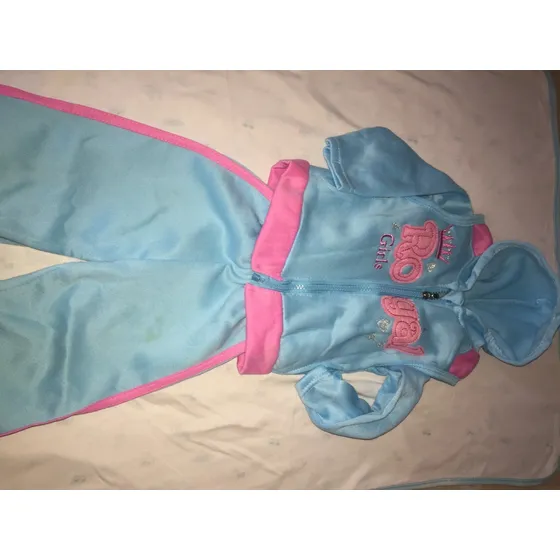 Conjunto Deportivo Sweater Mono Azul Celeste Niña