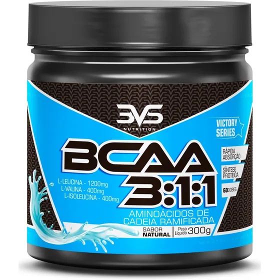 Bcaa Pó 3vs 3.1.1 Concentrado Com 2000mg Por Dose - 300g Sabor Natural