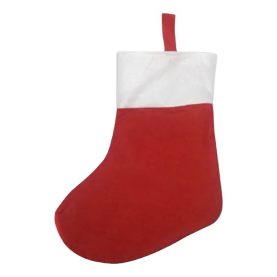  Bota Navideña Roja Felpa Mediana 40 Cm X  18 Cm 