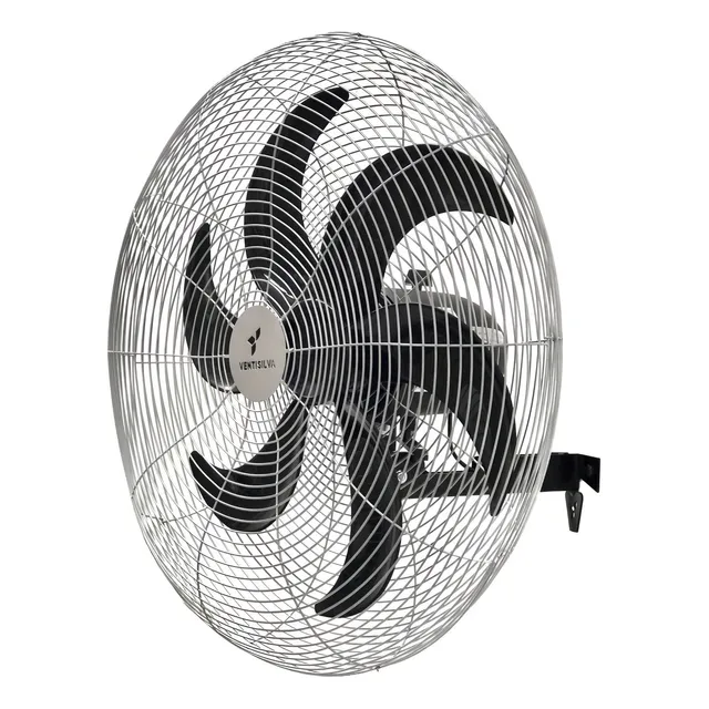Ventilador de parede Ventisilva VPL com 6 pás de Plástico preto estrutura prateado, 65cm de diâmetro 127/220V