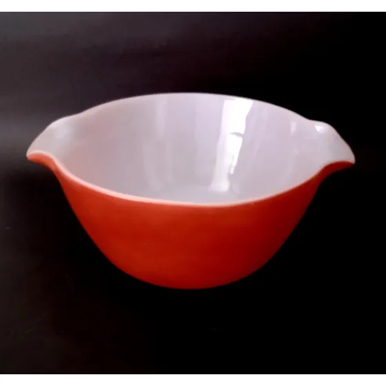 Bowl Vintage Vidrio Tipo Pyrex Grande Rojo Y Blanco