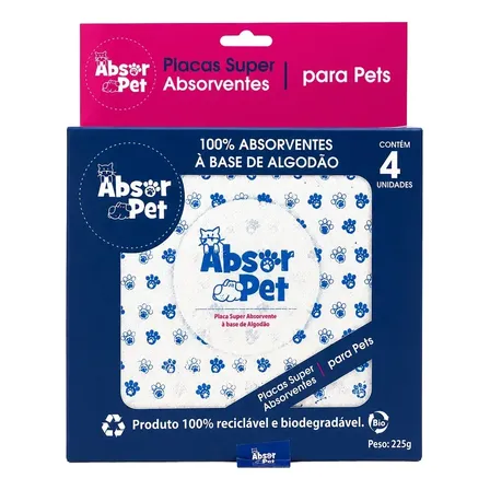 Tapete Higiênico Pet Absorpet Placa Reutilizável 5x 4un Branco