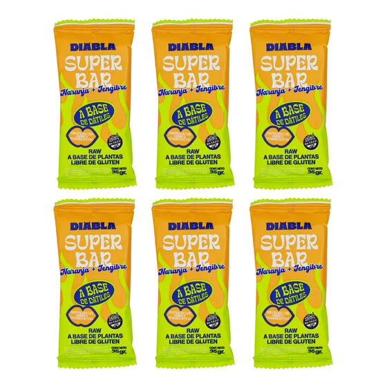 Better Diabla Super Bar Naranja Jengibre Suplemento X6