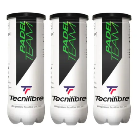 Tripack 3 Tubos De Bolas De Padel Team Com 3 Un Cada Tecnifibre Verde