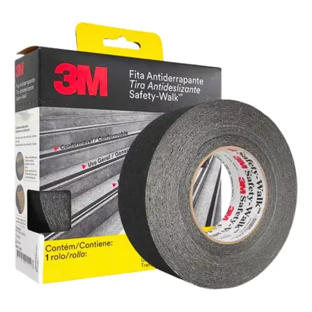 Fita Antiderrapante 3m Lixa 20 Metros Rampa Pisos Escadas Cor Preto