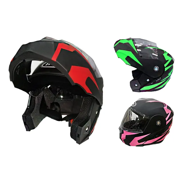 Casco Con Gafa Polarizada+mica Transparente Abatible Moto