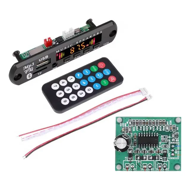 Modulo Mp3 + Amplificador Radio Fm Mp3 Bluetooth Usb Aux Tf