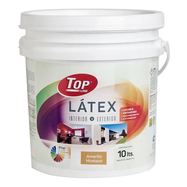 Pintura Látex Lavable Colores Topline Int/ext 10 Litros