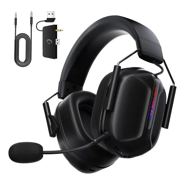 Auriculares Para Juegos Con Led Rgb Y Micrófono Para Pc Negro