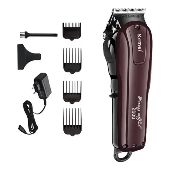 Maquina De Cortar Cabelo Kemei 2600 Sem Fio Recarregável