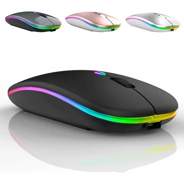 2pzas Mouse Inalámbrico Recargable 2.4g Y Bluetooth 3 Dpi