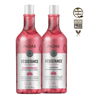 Kit Résistance Flor D Lótus Shampoo + Condicionador Lt Inoar Kit Résistance Flor D Lótus Shampoo + Condicionador Lt Inoar
