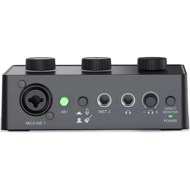 Interface De Audio Fifine Sc1 Podcast/xlr/plug/48v/usb-c Color Negro