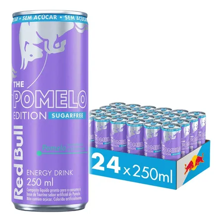 Red Bull Energético, Pomelo, Sem Açúcar, 250ml, 24 latas