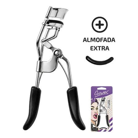 Curvex Modelador De Cílios Profissional Preto Curvador Alongador Com Almofada Extra Refil Para Maquiagem