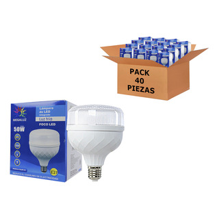 Foco Led Luminaria 50w Potente 4750lm Hogar Base E27 40 Pzas Foco Led Luminaria 50w Potente 4750lm Hogar Base E27 40 Pzas