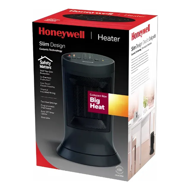 Calentador Personal Torre Compacto Digital Honeywell Negro