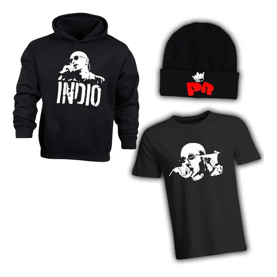 Combo Canguro + Remera + Gorro Indio Solari Redondos