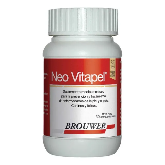 Brouwer Neo Vitapel 30comp Suplemento Piel Y Pelo Uso Vet