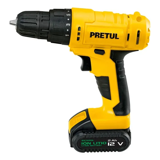 Taladro Inalambrico Y Destornillador 12v 3/8 Pretul 29975 Color Amarillo Frecuencia 60 Hz 110V