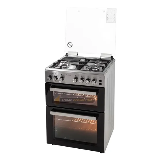 Cocina Doble Horno James C900 Combinada Inox 3+1 Color Acero inoxidable