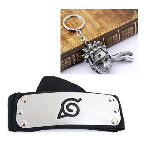 Bandana Naruto Shippuden + Llavero Naruto Aldea La Hoja