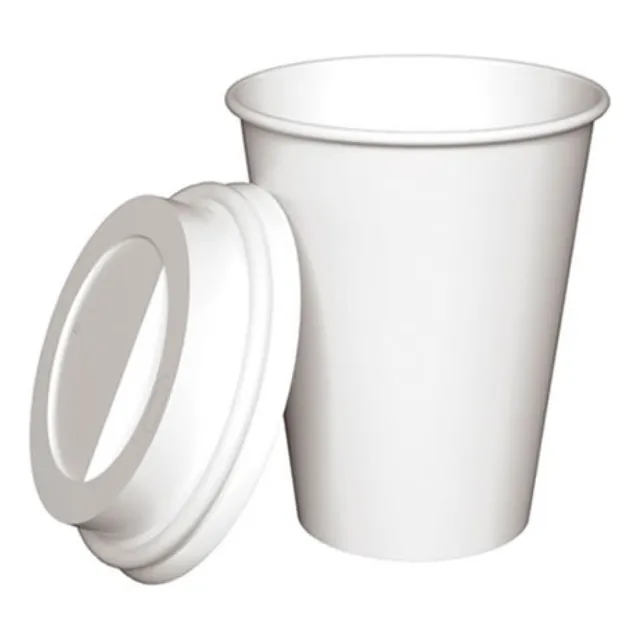 Vaso Ecológico Descartable Papel Con Tapa 240 Cc X 50 Un